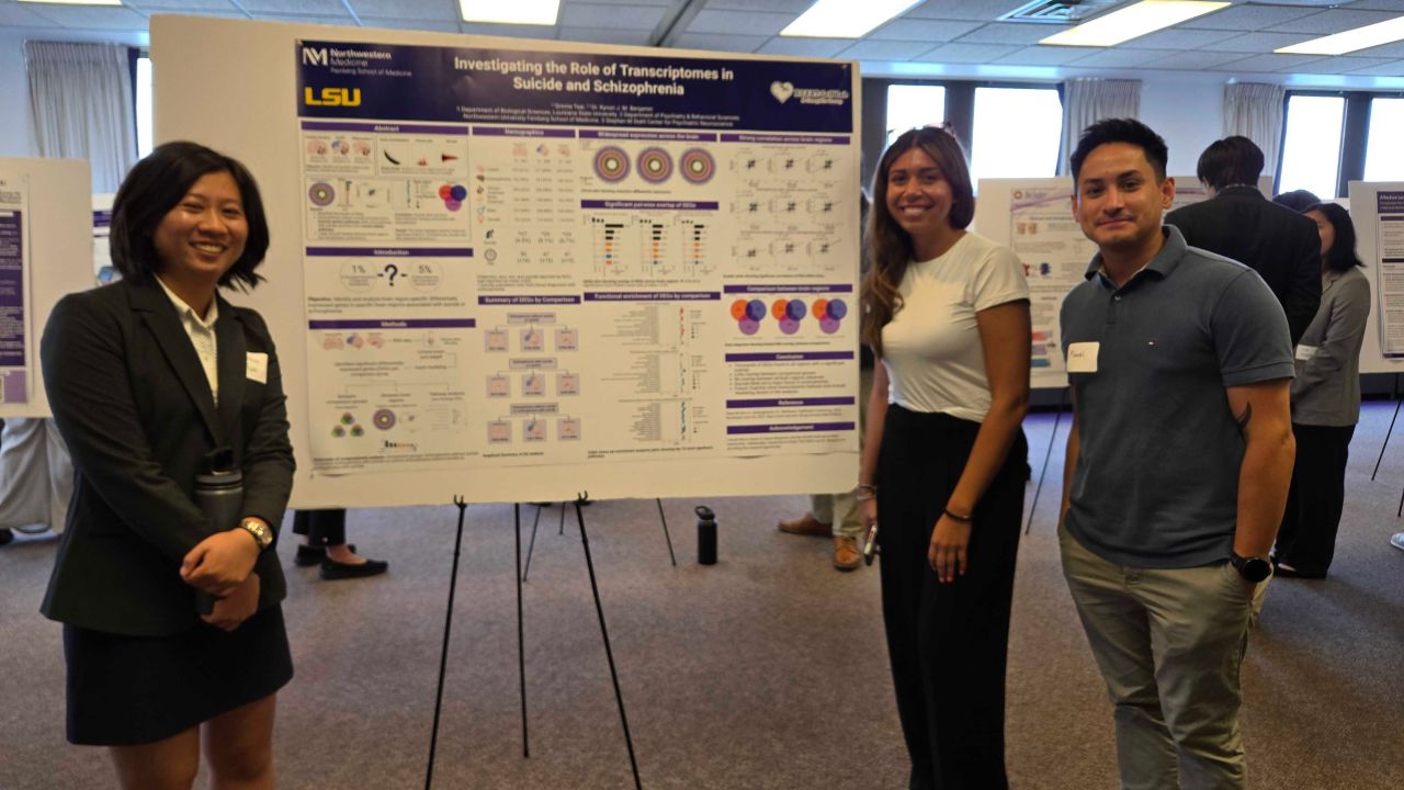 Emma presenting her poster